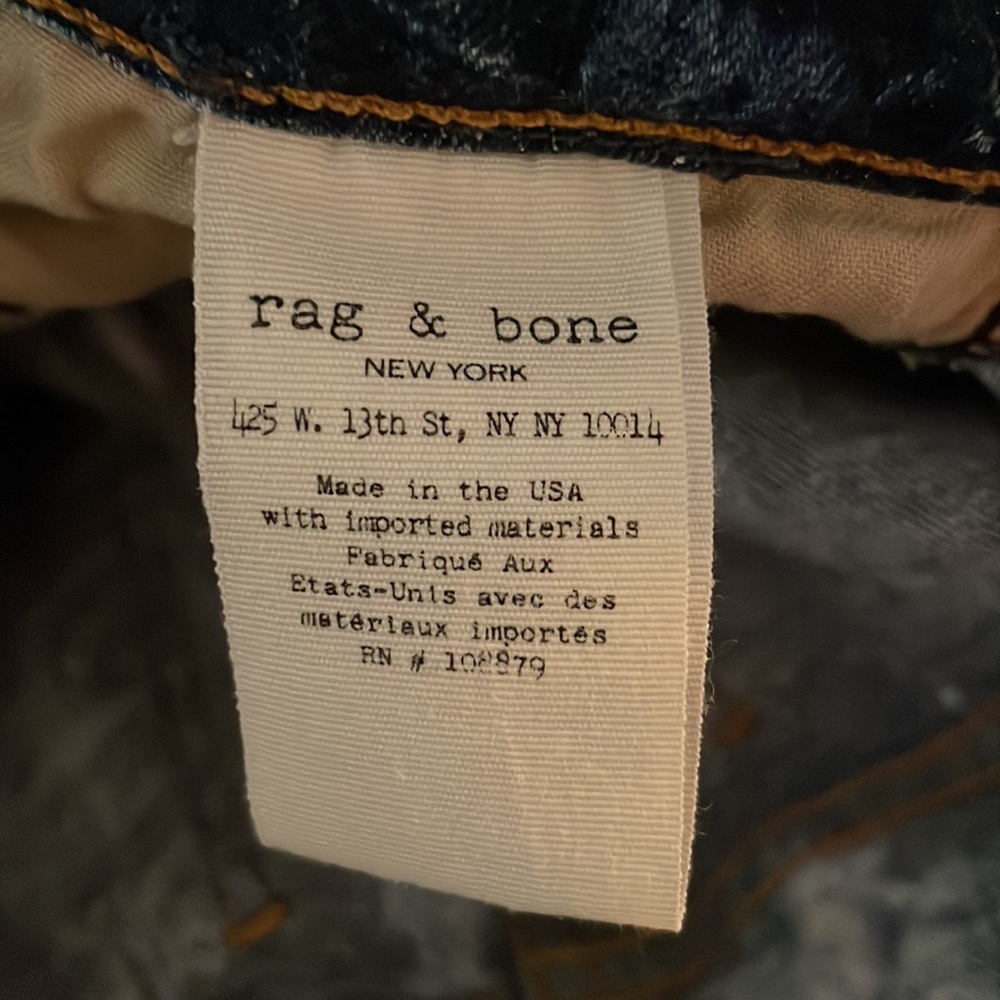rag & bone Women's Skinny Jeans in Black and White Tie-Dye - Picture 11 of 11